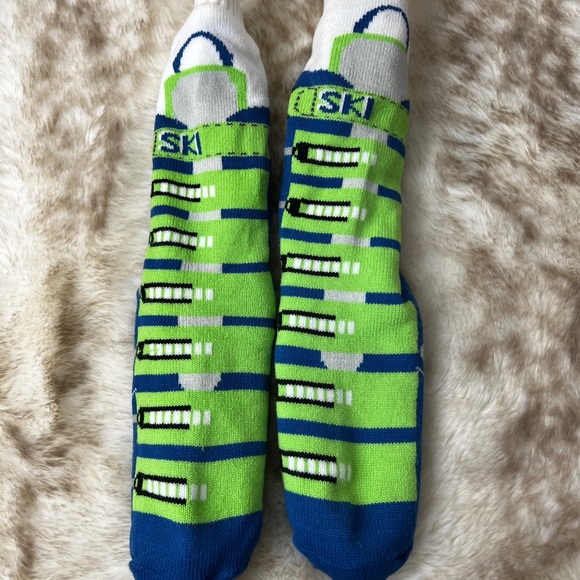 Sherpa-Lined Ski Boot Slipper Socks, Never Worn, sz. L - Picture 3 of 6